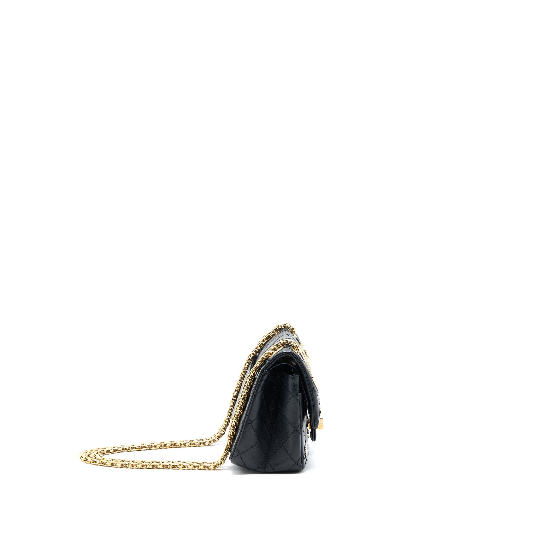 CHANEL MINI 2.55 REISSUE FLAP BAG LUCKY CHARMS CASINO LIMITED AGED CALFSKIN BRUSHED GHW