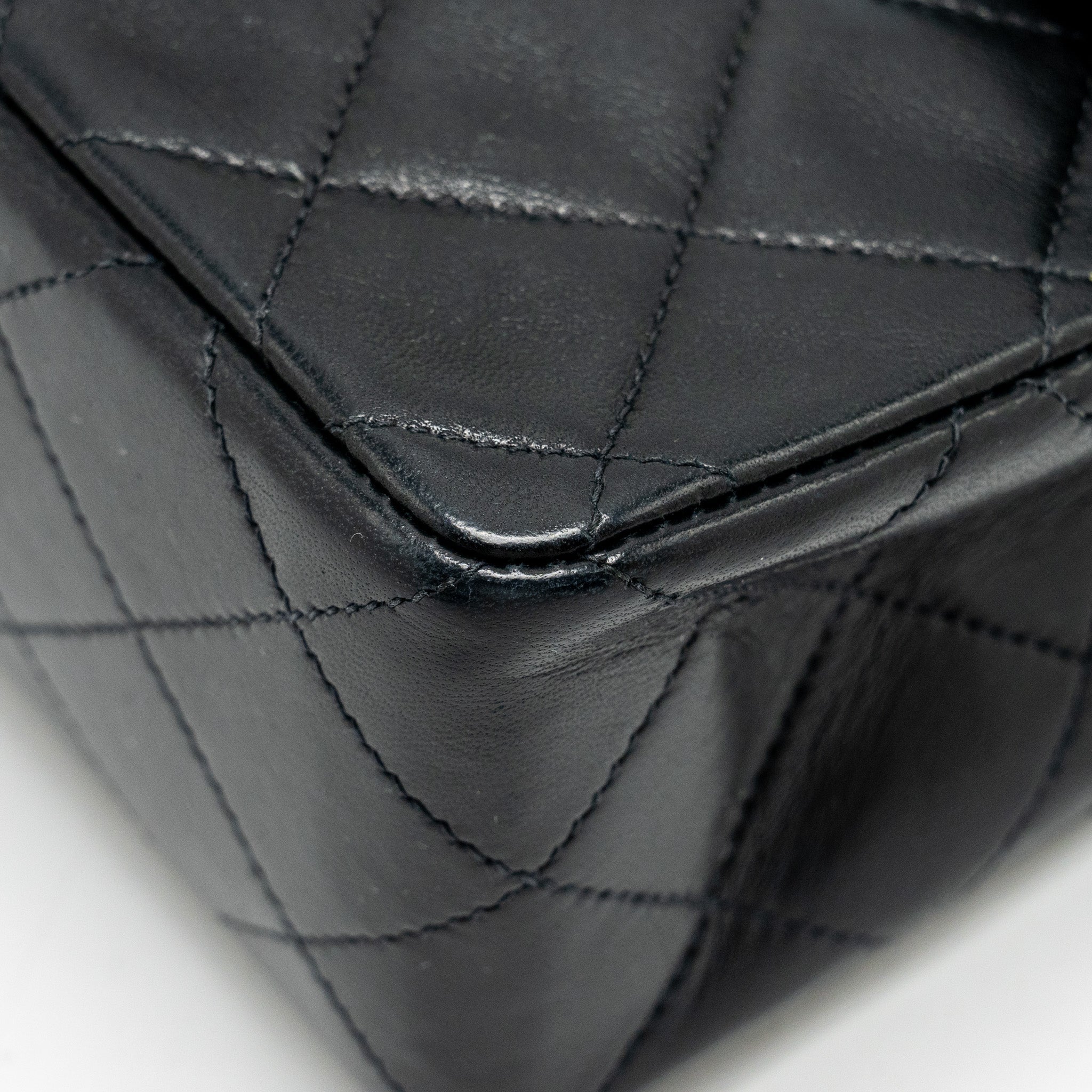 CHANEL VINTAGE MINI SQUARE FLAP BAG LAMBSKIN BLACK GHW