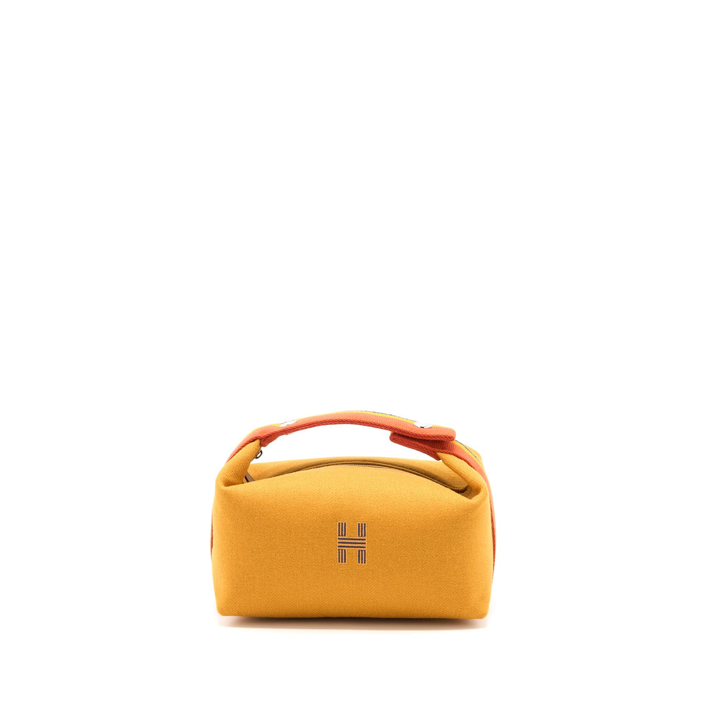 HERMES TROUSSE DE TOILETTE BRIDE PM WOOL OCRE SHW