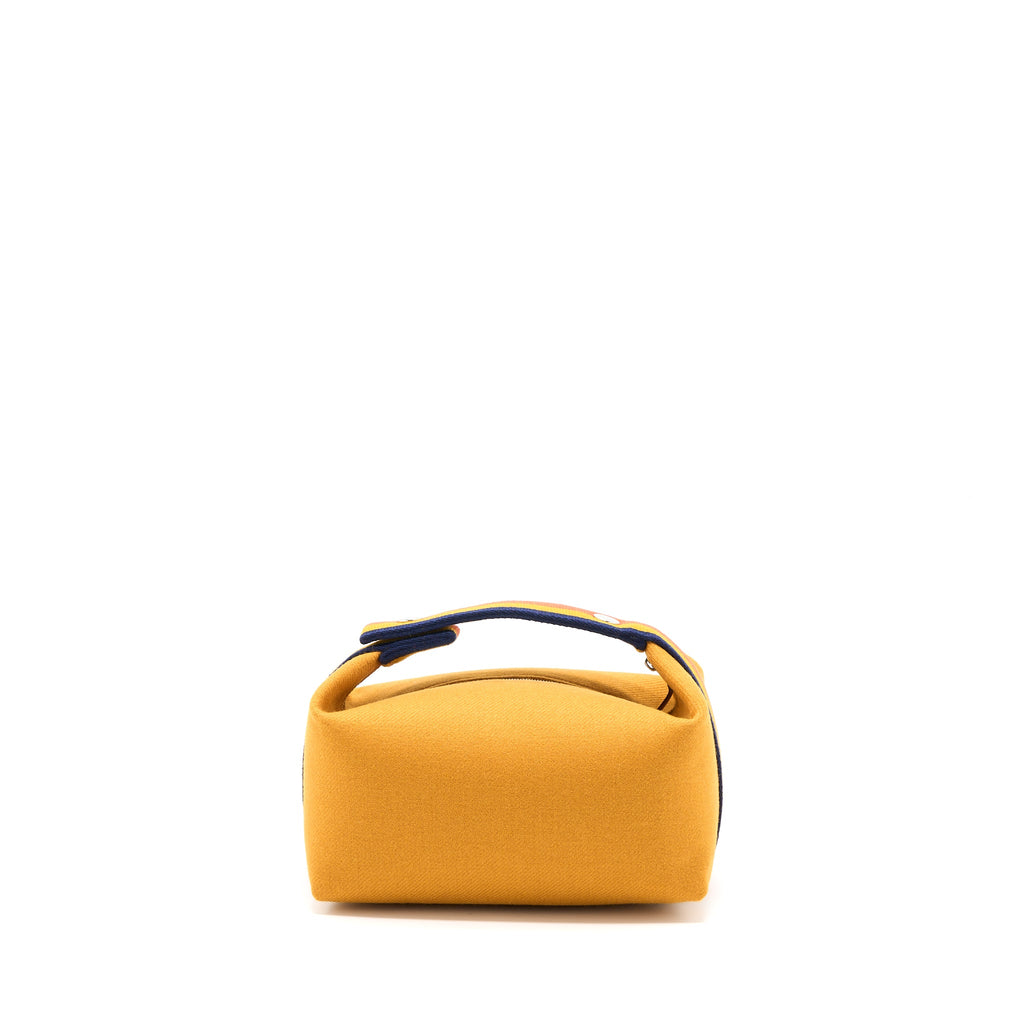 HERMES TROUSSE DE TOILETTE BRIDE PM WOOL OCRE SHW