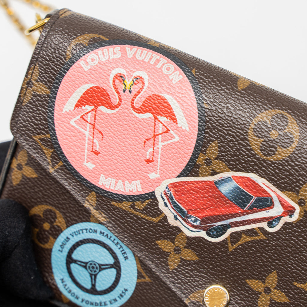 LOUIS VUITTON FÉLICIE POCHETTE LIMITED EDITION MONOGRAM CANVAS GHW