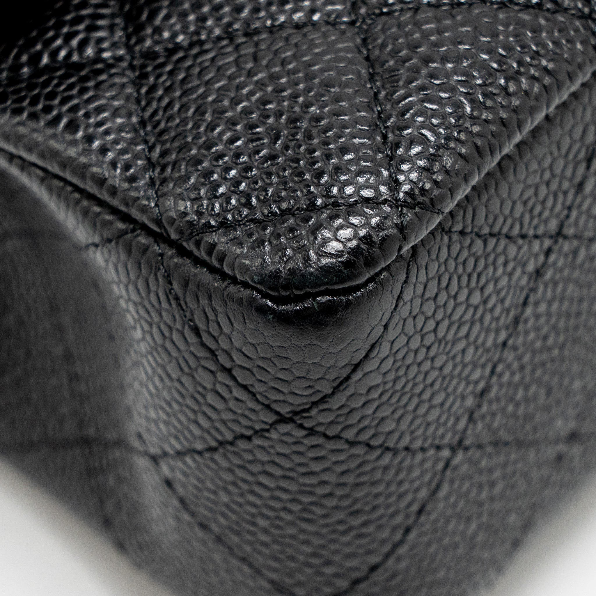 CHANEL MEDIUM CLASSIC DOUBLE FLAP BAG CAVIAR BLACK SHW