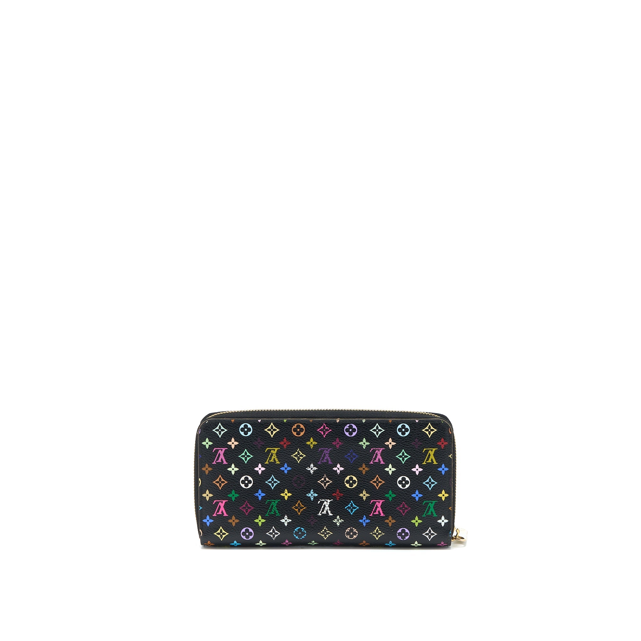 LOUIS VUITTON ZIPPY LONG WALLET BLACK MULTICOLOUR MONOGRAM CANVAS GHW