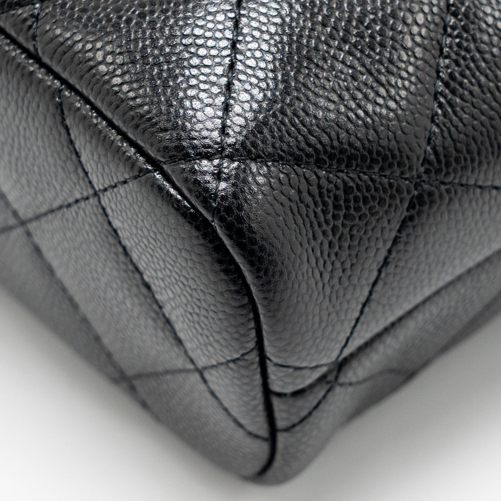 CHANEL 25C QUILTED HOBO BAG CAVIAR BLACK LGHW (MICROCHIP)