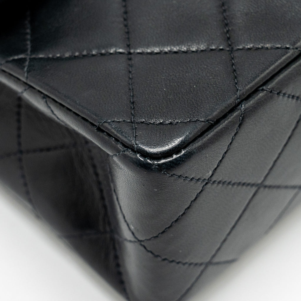 CHANEL VINTAGE MINI SQUARE FLAP BAG LAMBSKIN BLACK GHW