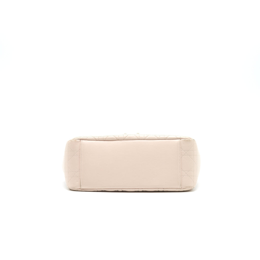 CHRISTIAN DIOR CANNAGE LEATHER MISS DIOR FLAP BAG IN LIGHT PINK LGHW