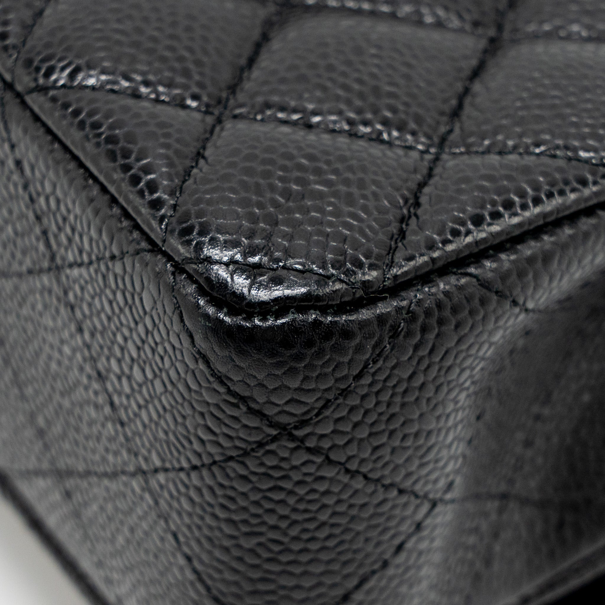 CHANEL MEDIUM CLASSIC DOUBLE FLAP BAG CAVIAR BLACK SHW