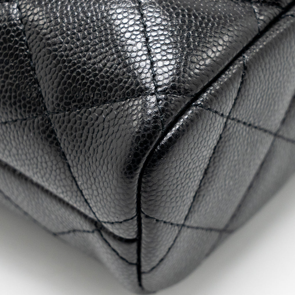 CHANEL 25C QUILTED HOBO BAG CAVIAR BLACK LGHW (MICROCHIP)