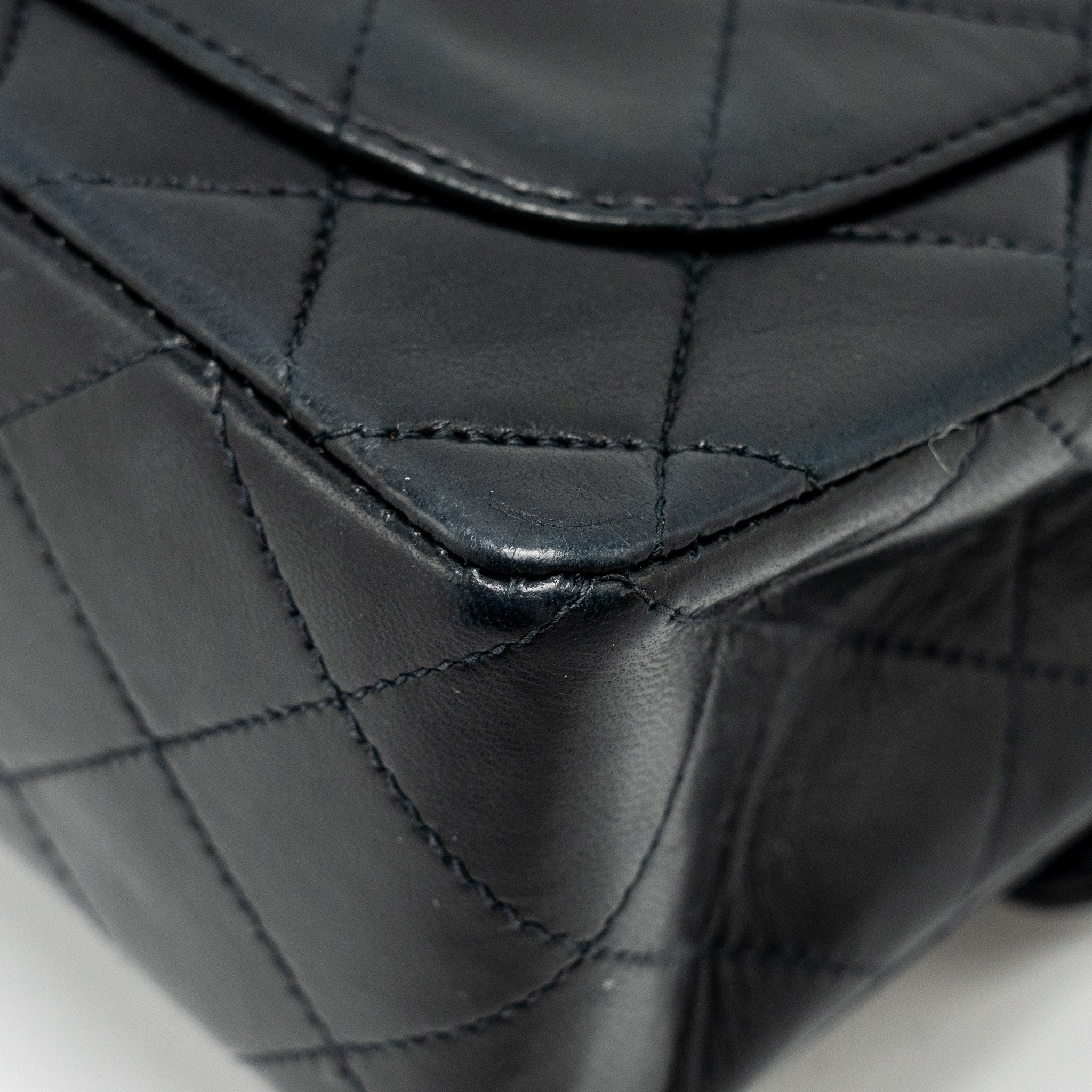 CHANEL VINTAGE MINI SQUARE FLAP BAG LAMBSKIN BLACK GHW