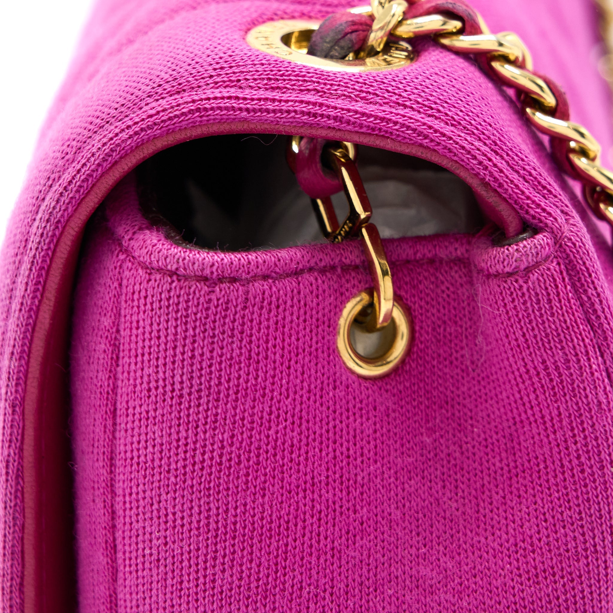CHANEL SEASONAL MINI FLAP BAG FABRIC PINK LGHW