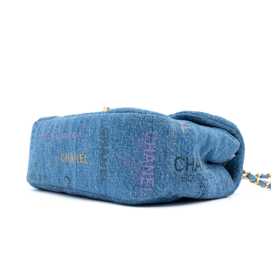 CHANEL 22P BLUE DENIM FLAP BAG DENIM BLUE BRUSHED GHW (MICROCHIP)