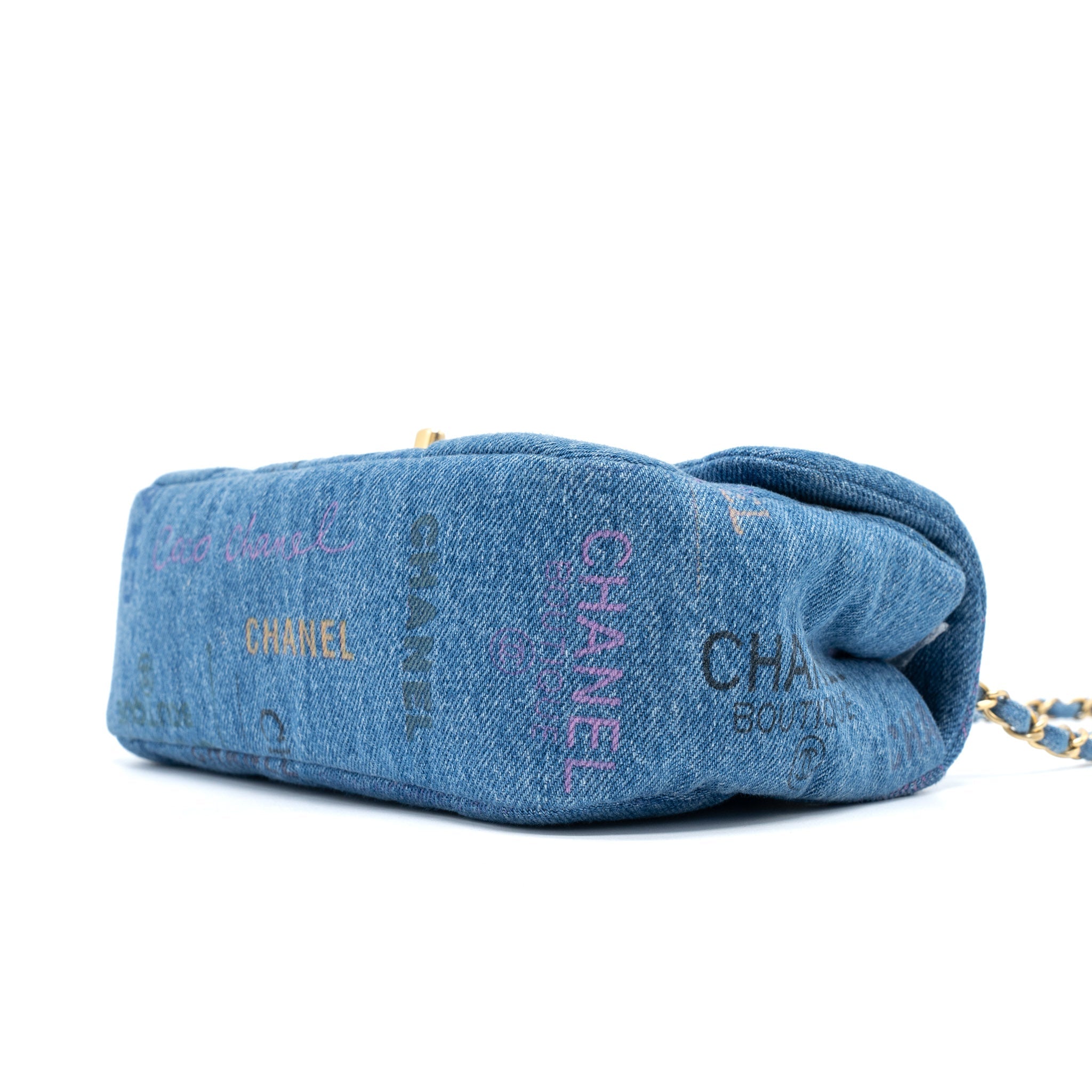 CHANEL 22P BLUE DENIM FLAP BAG DENIM BLUE BRUSHED GHW (MICROCHIP)