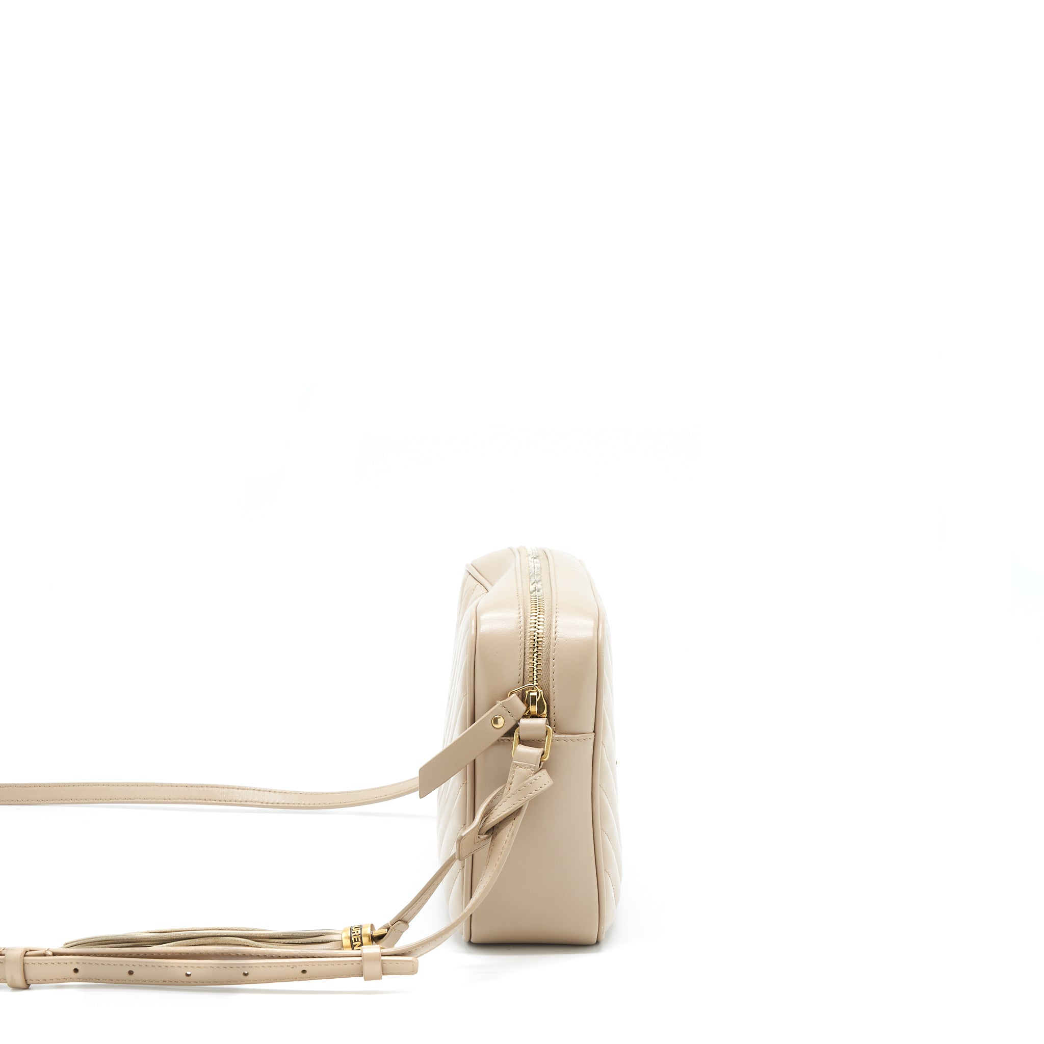 SAINT LAURENT LOU CAMERA BAG CALFSKIN DARK BEIGE GHW