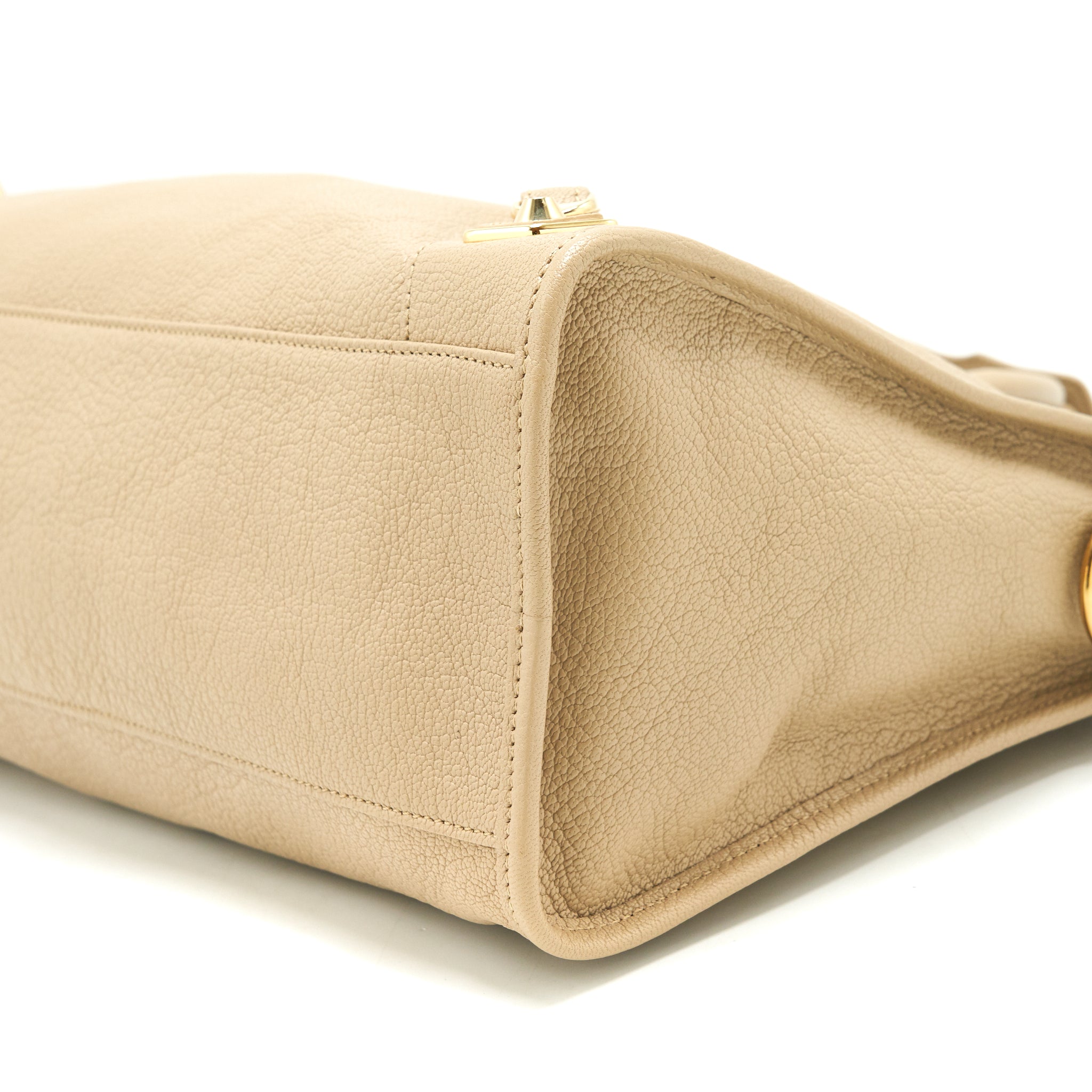 BALENCIAGA MEDIUM METALLIC EDGE CITY BAG BEIGE LGHW