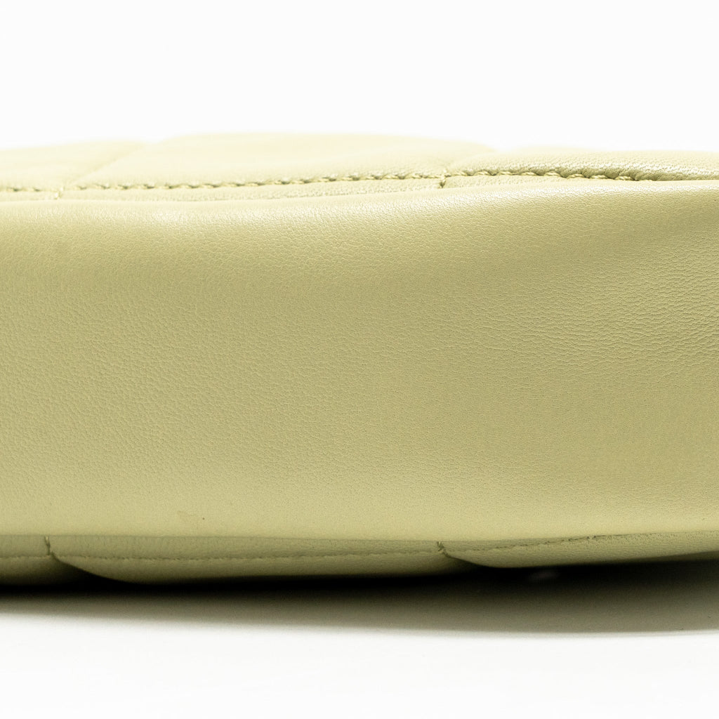 CHANEL 20A DIAMOND SHAPE CROSSBODY BAG QUILTED LAMBSKIN LIGHT GREEN GHW