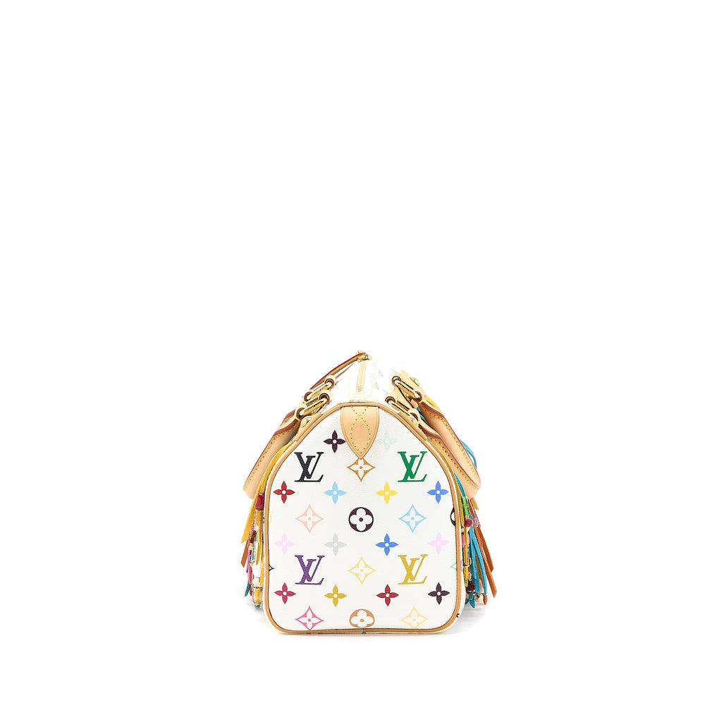 LOUIS VUITTON VINTAGE SPEEDY 25 LIMITED EDITION WHITE/MULTICOLOUR GHW