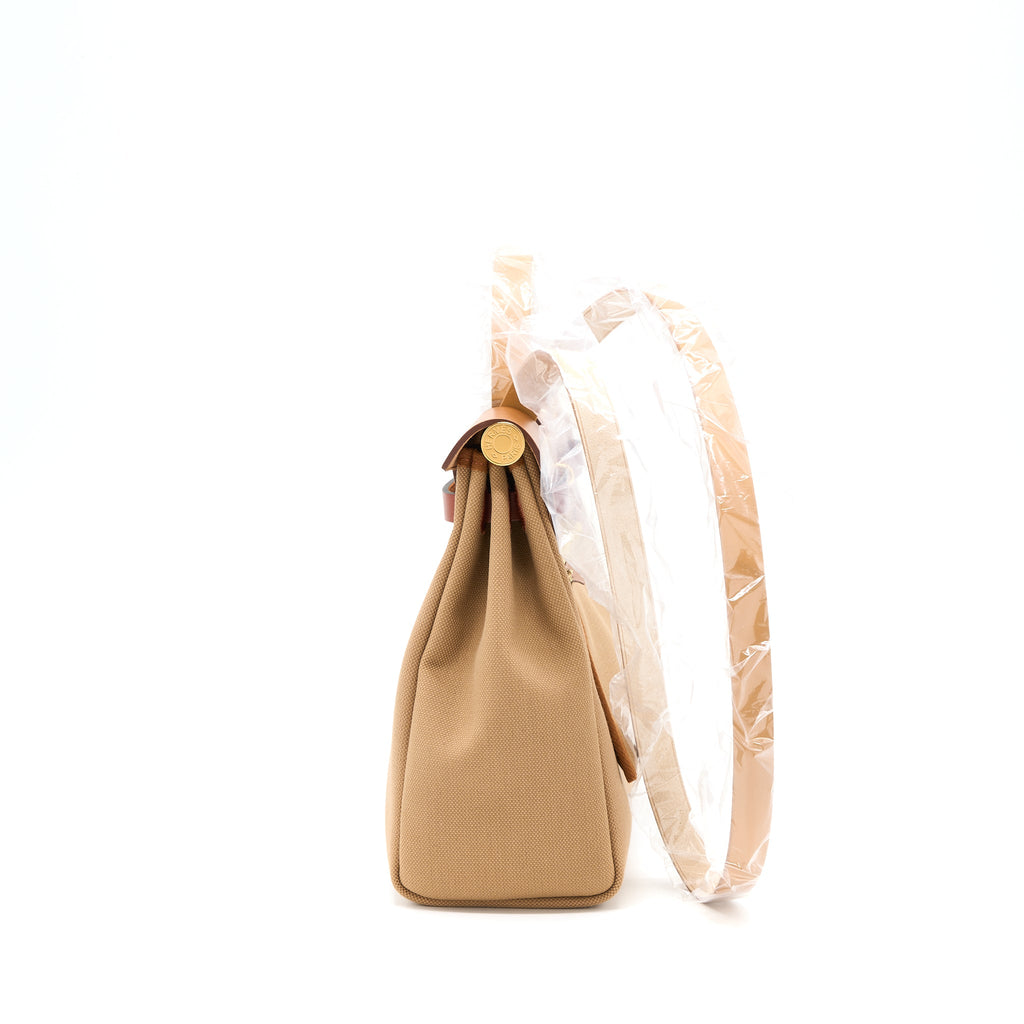 HERMES HERBAG ZIP 31 CANVAS CHAI/SABLE/FAUVE GHW