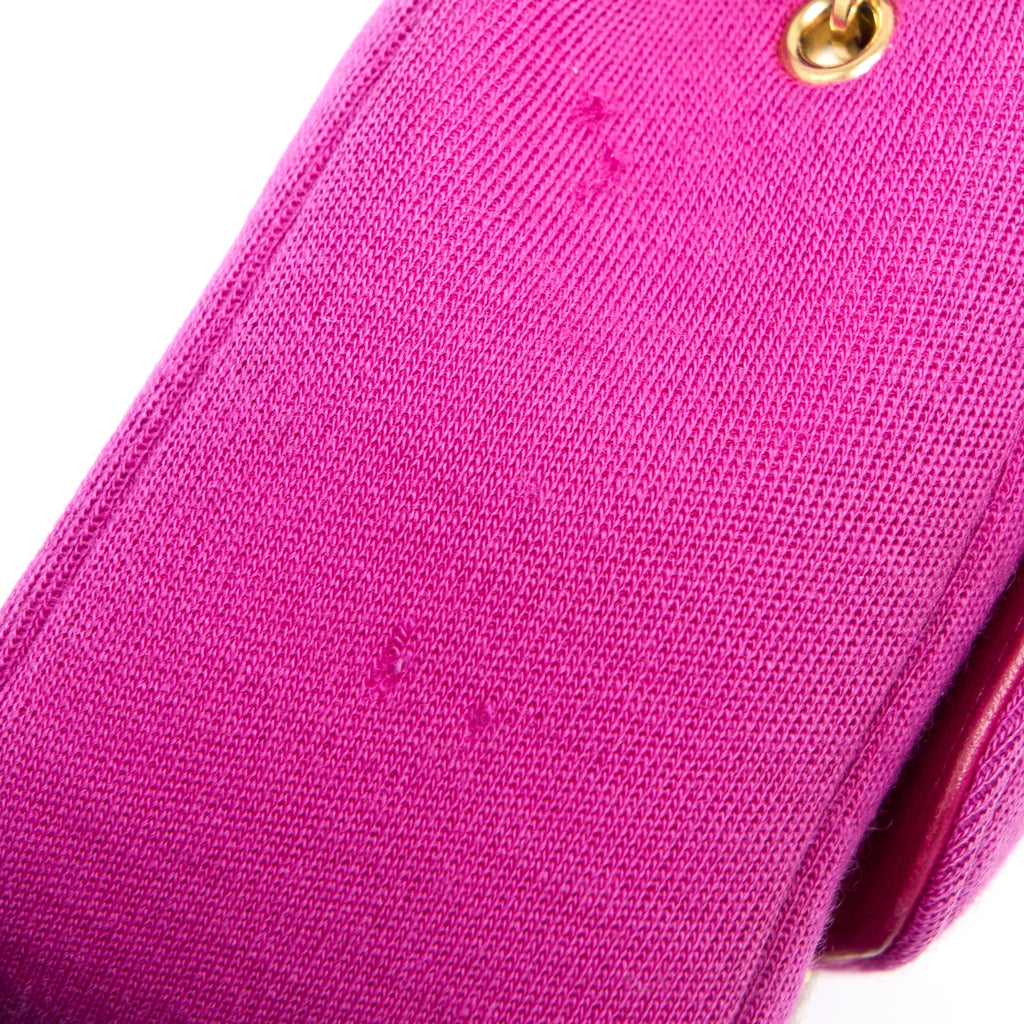 CHANEL SEASONAL MINI FLAP BAG FABRIC PINK LGHW