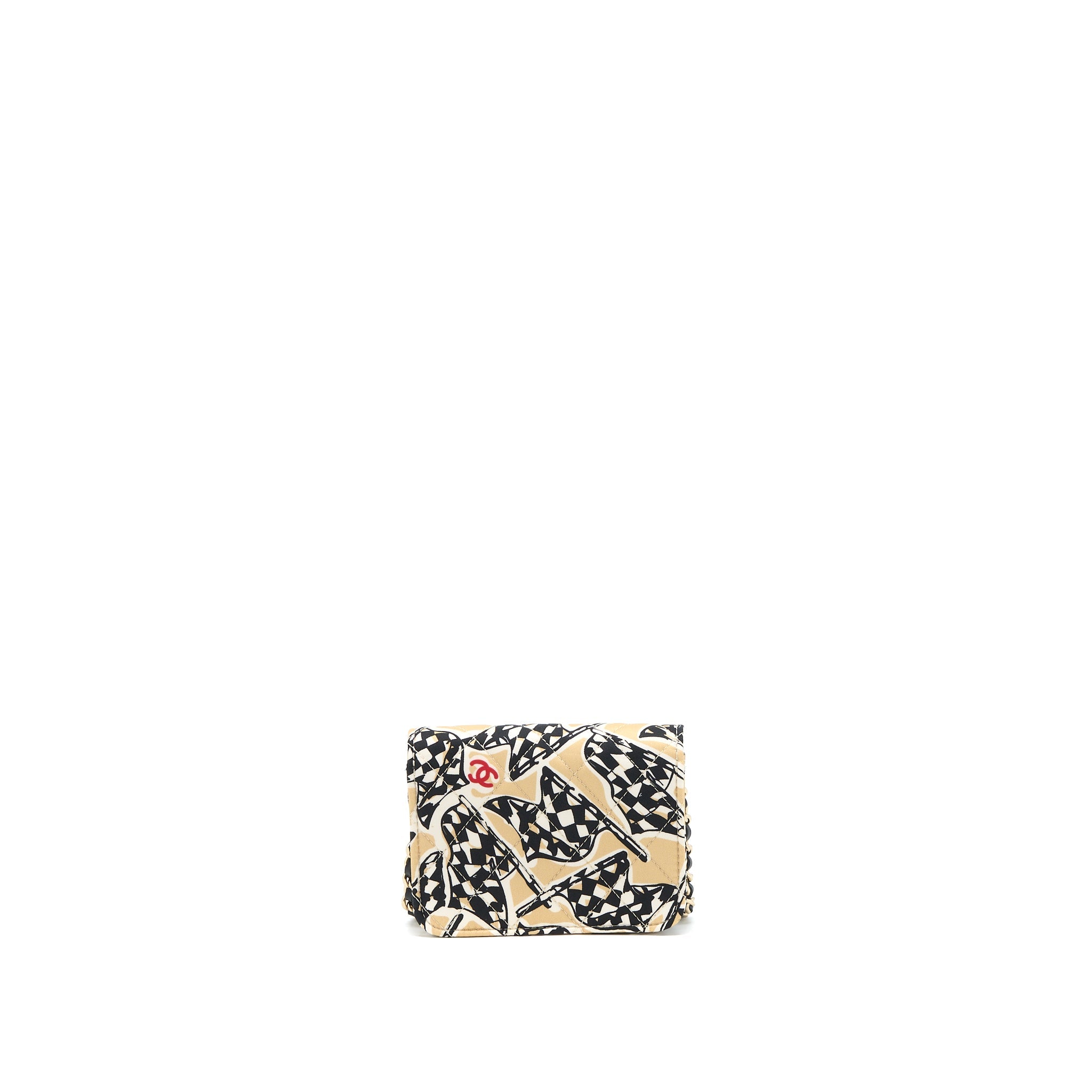 CHANEL MINI FLAP BAG WITH CHAIN FABRIC MULTICOLOUR LGHW (MICROCHIP)