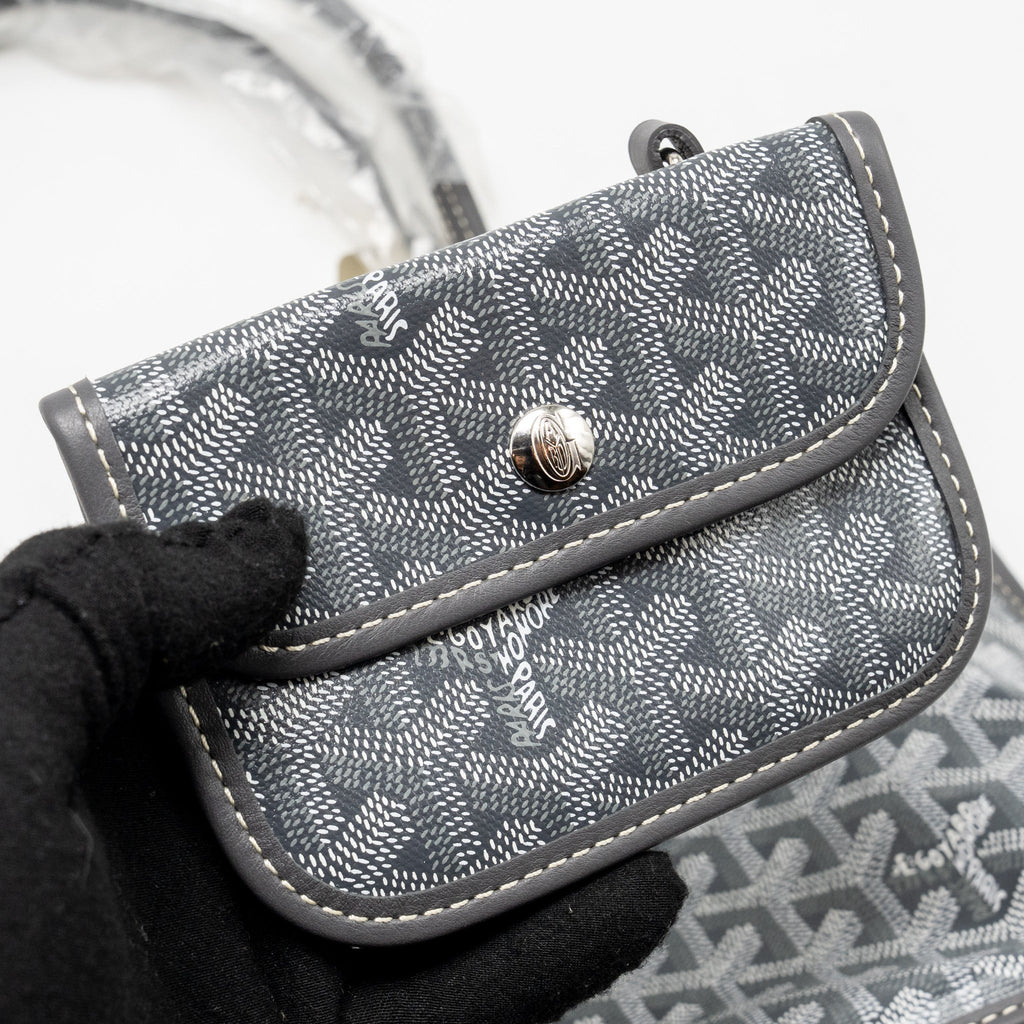 GOYARD MINI ANJOU TOTE BAG GOYARDINE CANVAS GREY SHW