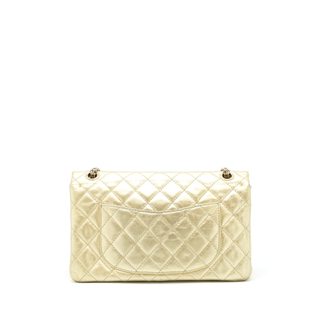 CHANEL 2.55 REISSUE 226 DOUBLE FLAP BAG GOLD GHW