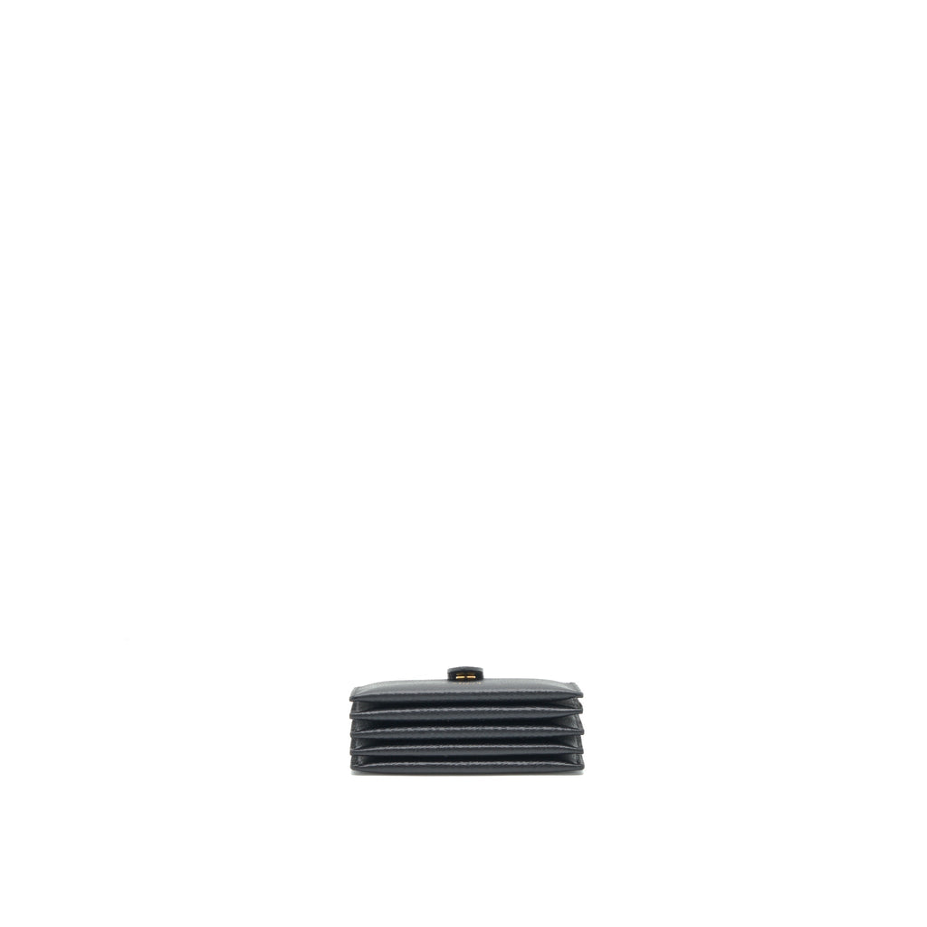 CELINE ACCORDEON CARD HOLDER GRAINED CALFSKIN BLACK