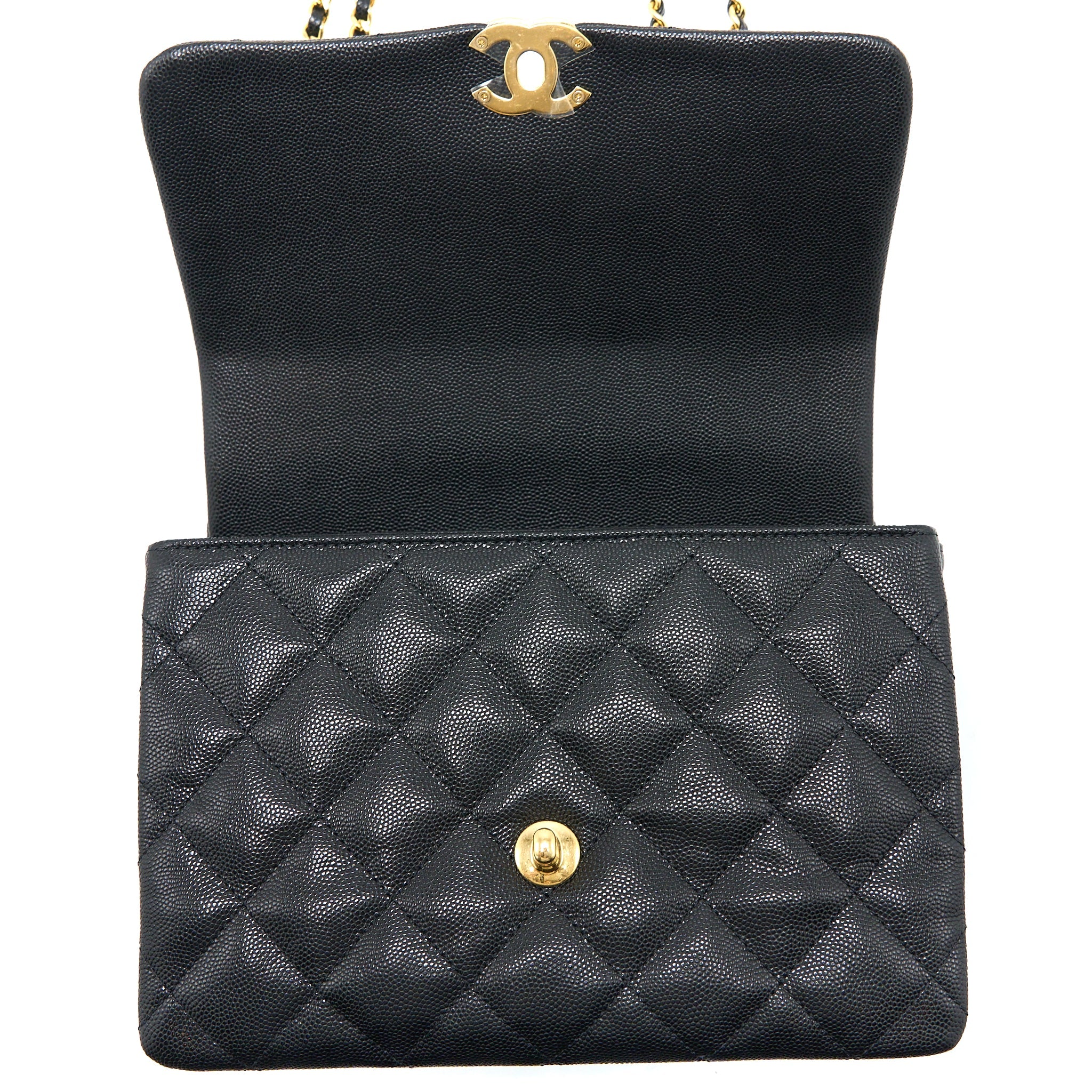 CHANEL 22K COCO FIRST CAVIAR BLACK GHW (MICROCHIP)