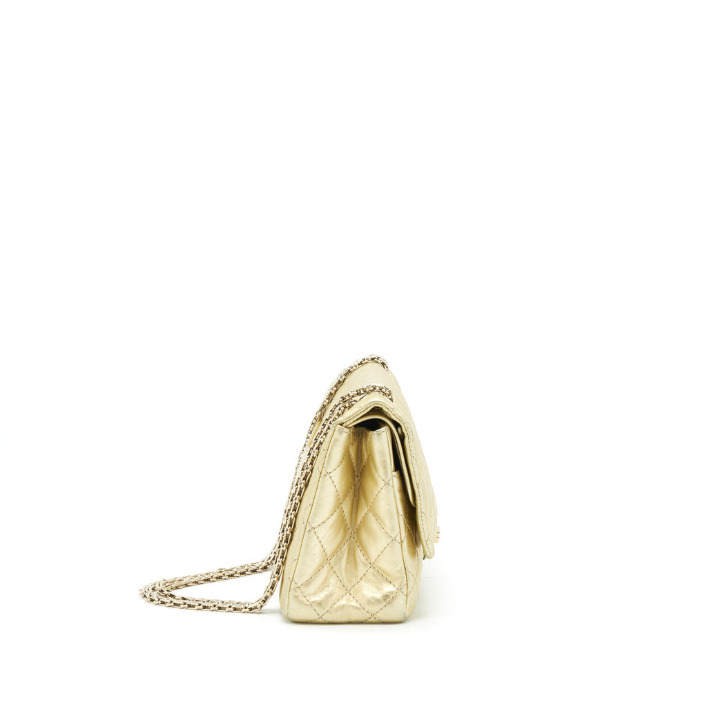CHANEL 2.55 REISSUE 226 DOUBLE FLAP BAG GOLD GHW