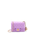 CHANEL 22S PEARL CRUSH MINI SQUARE LAMBSKIN PURPLE GHW