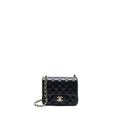 CHANEL MINI SQUARE FLAP BAG LAMBSKIN BLACK LGHW (MICROCHIP)