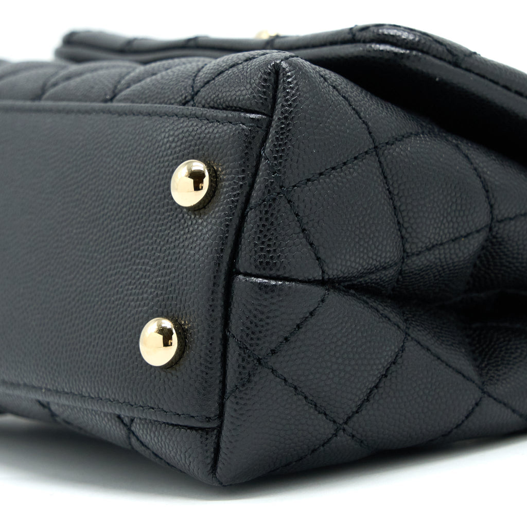 CHANEL MINI COCO HANDLE CAVIAR BLACK LGHW