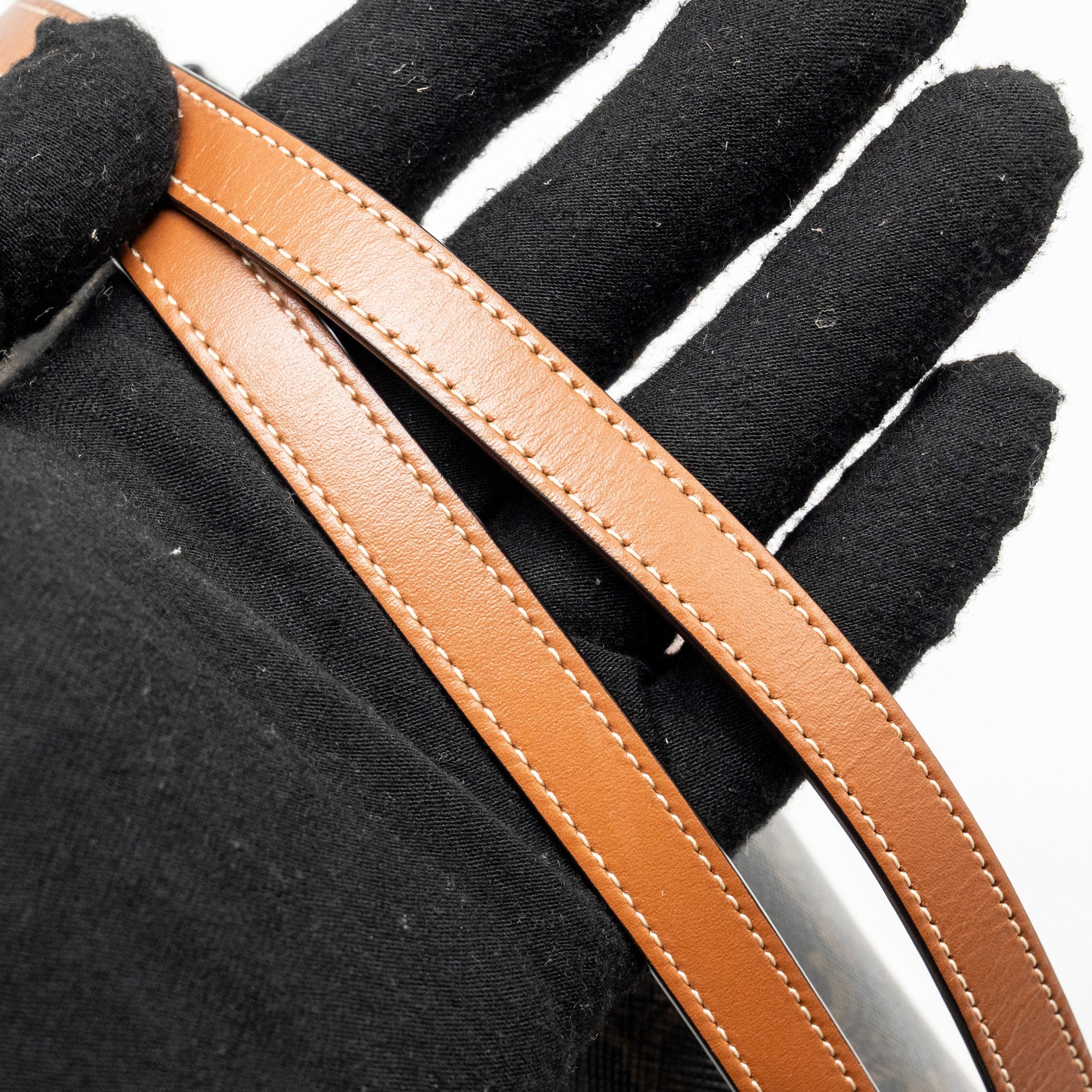 CELINE CLUTCH ON STRAP TABOU TRIOMPHE CANVAS/CALFSKIN TAN GHW