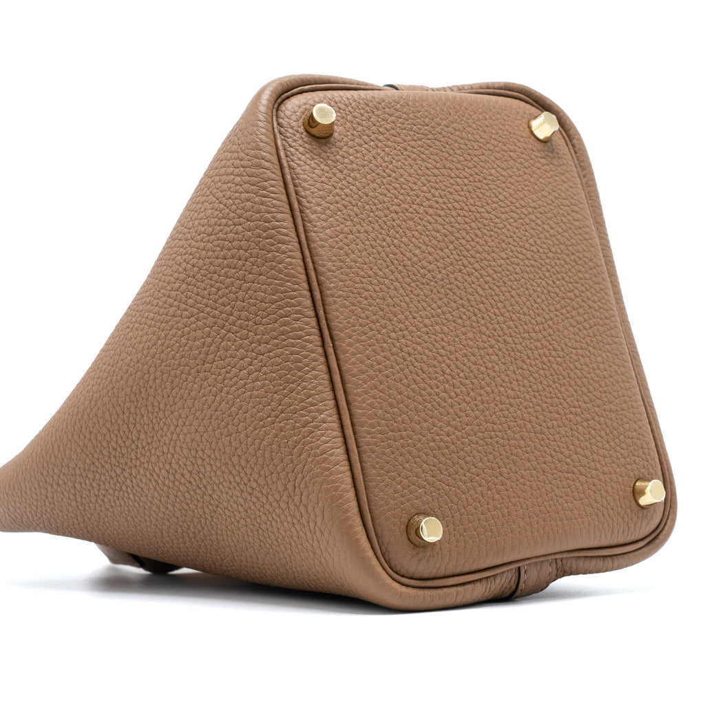 HERMES PICOTIN 18 LOCK BAG CLEMENCE/SWIFT ALEZAN/BISCUIT GHW