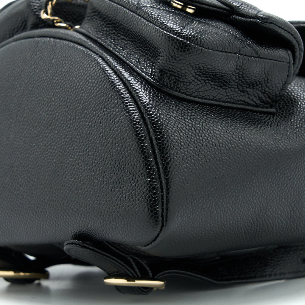 CHANEL 23P MINI TRIPLE PACK BACKPACK CAVIAR BLACK LGHW (MICROCHIP)