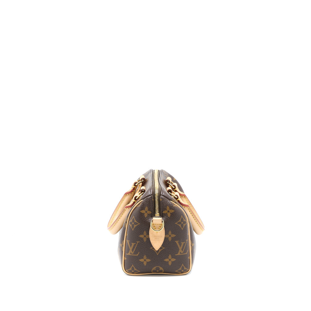 LOUIS VUITTON SPEEDY BANDOULIERE 20 MONOGRAM CANVAS WITH FUCHSIA STRAP GHW
