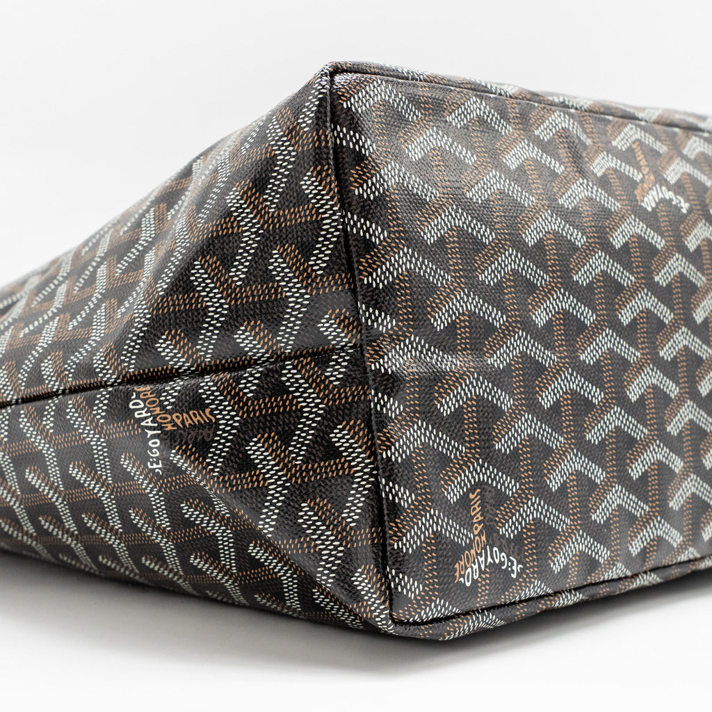 GOYARD SAINT LOUIS PM TOTE BAG GOYARDINE CANVAS/CALFSKIN BLACK