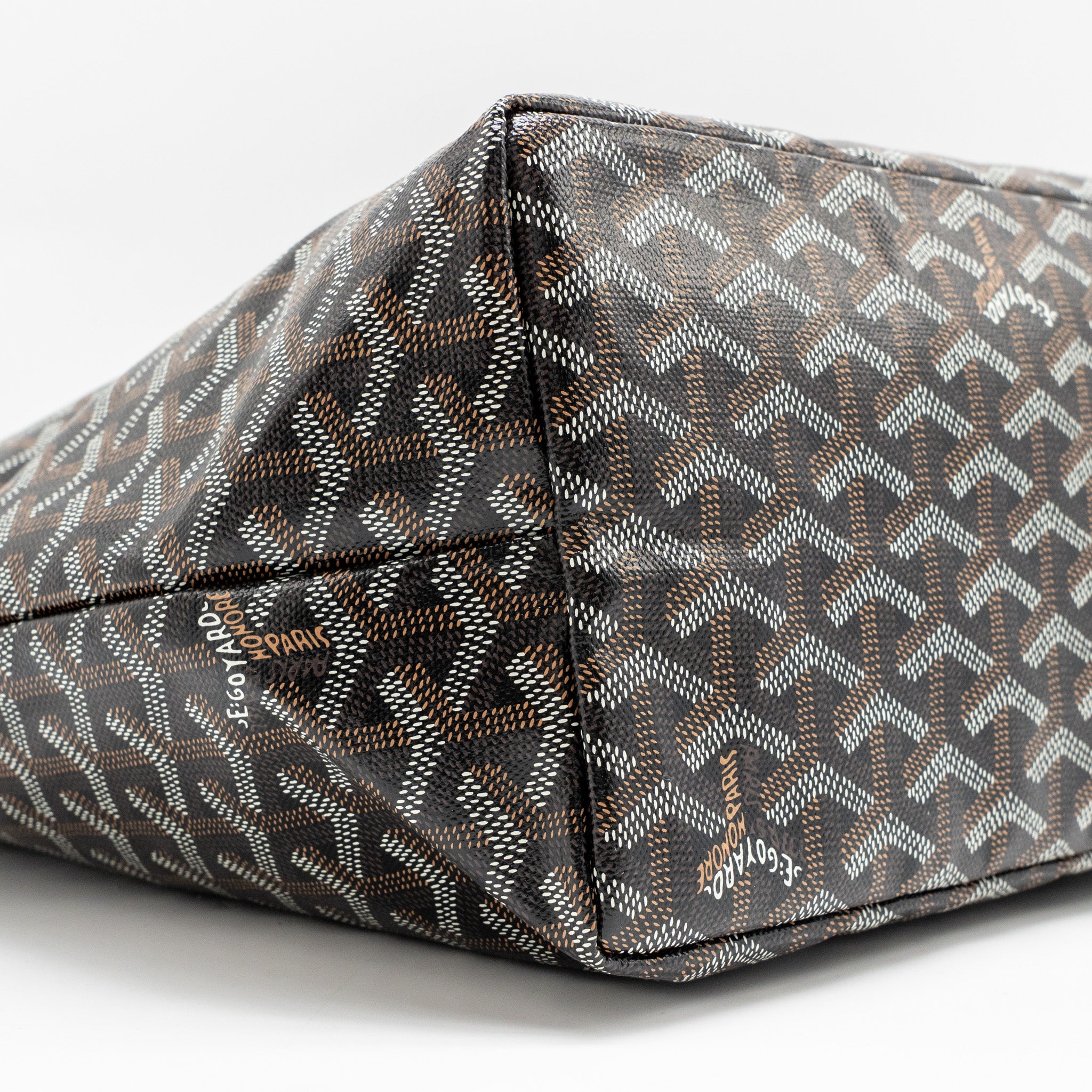 GOYARD SAINT LOUIS PM TOTE BAG GOYARDINE CANVAS/CALFSKIN BLACK