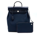 HERMES HERBAG BACKPACK CANVAS/LEATHER DARK BLUE/BLACK SHW