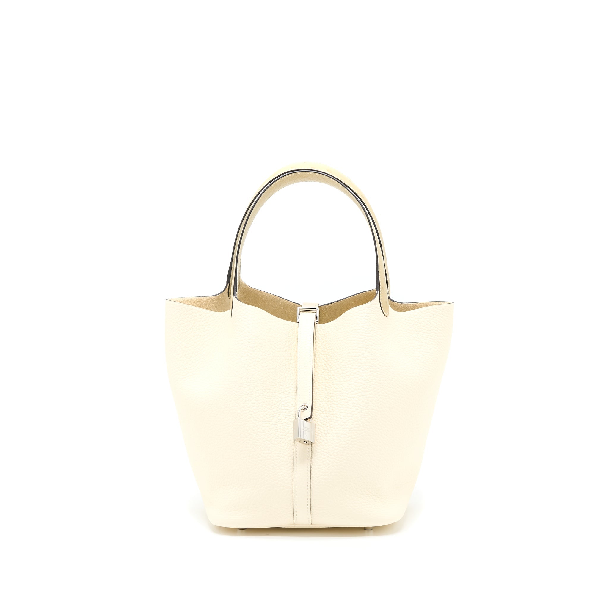 HERMES PICOTIN 22 LOCK TOUCH BAG CLEMENCE WITH OSTRICH HANDLE NATA/TRENCH SHW