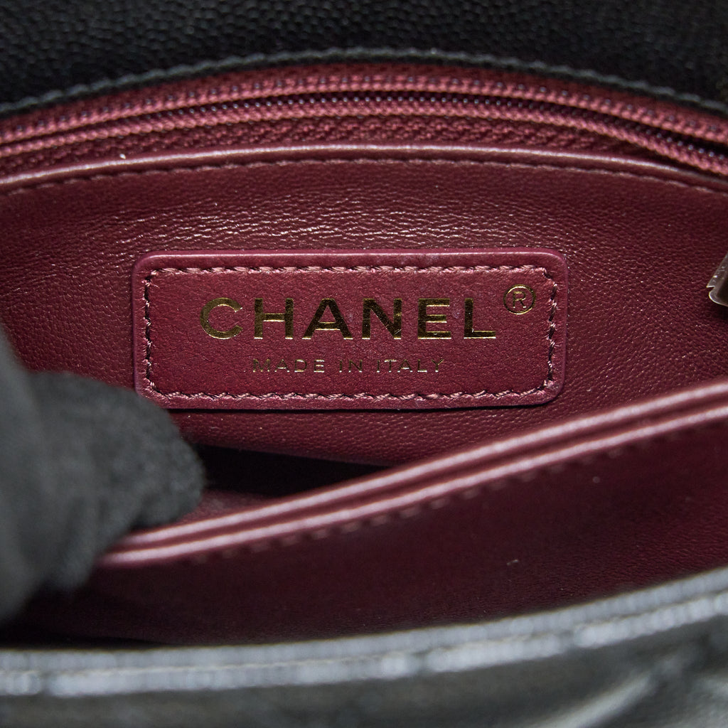 CHANEL MINI COCO HANDLE CAVIAR BLACK LGHW