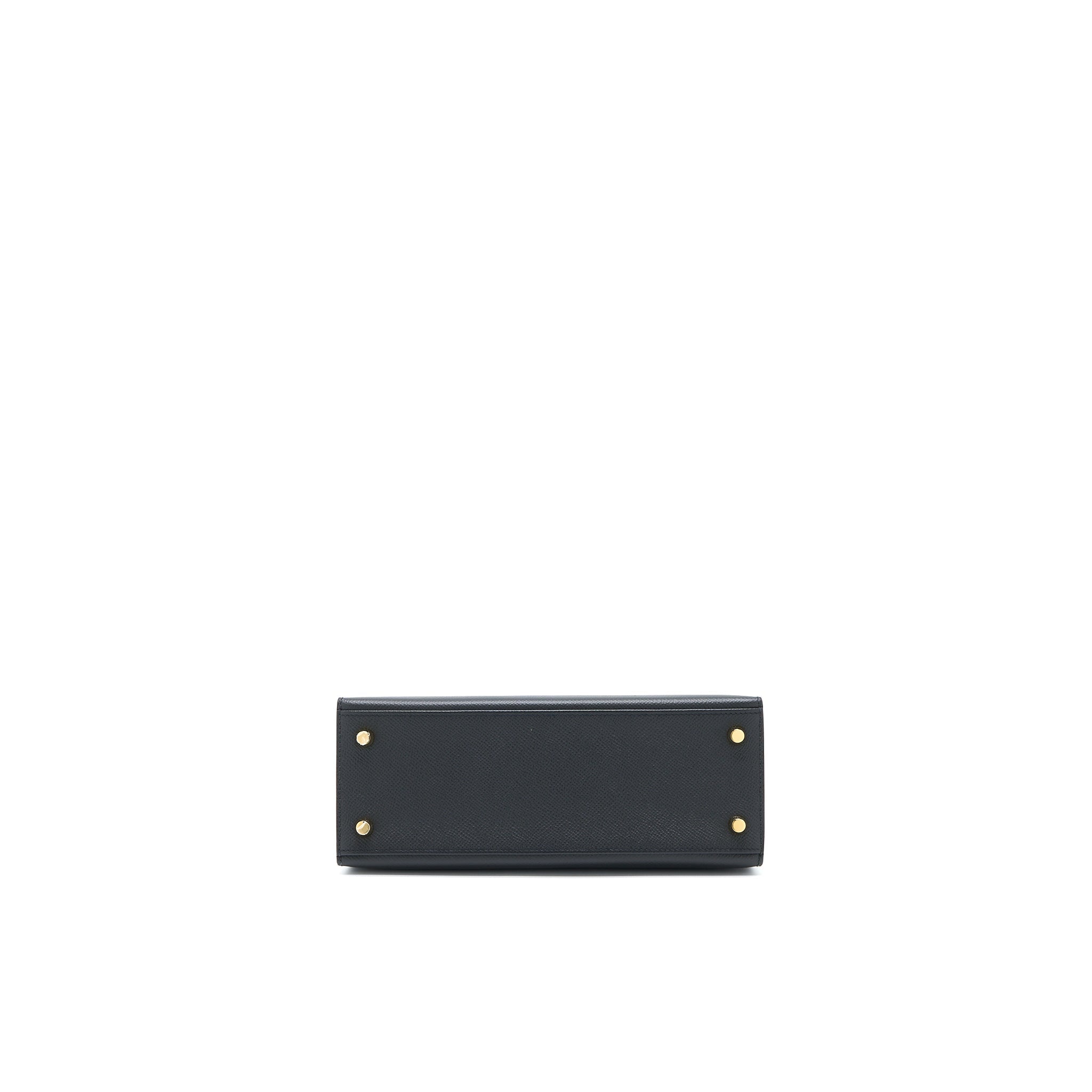 HERMES KELLY 25 SPECIAL ORDER EPSOM BLACK/ ROUGE H GHW