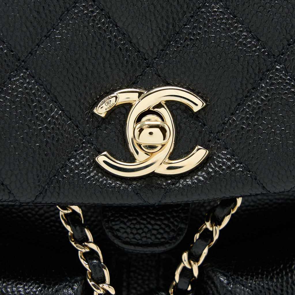 CHANEL 23P MINI TRIPLE PACK BACKPACK CAVIAR BLACK LGHW (MICROCHIP)