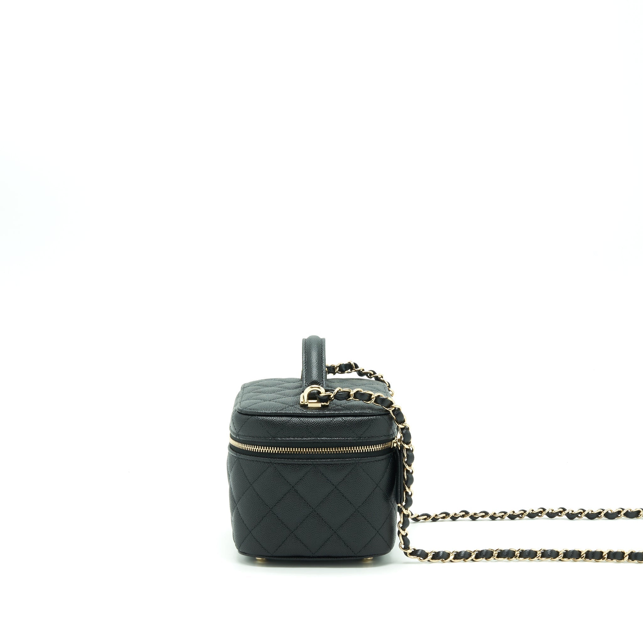 CHANEL 22S TOP HANDLE VANITY CAVIAR BLACK LGHW (MICROCHIP)