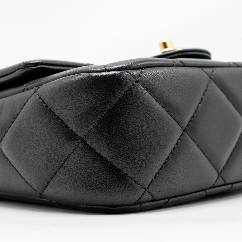 CHANEL MY PERFECT MINI FLAP BAG LAMBSKIN BLACK GHW (MICROCHIP)