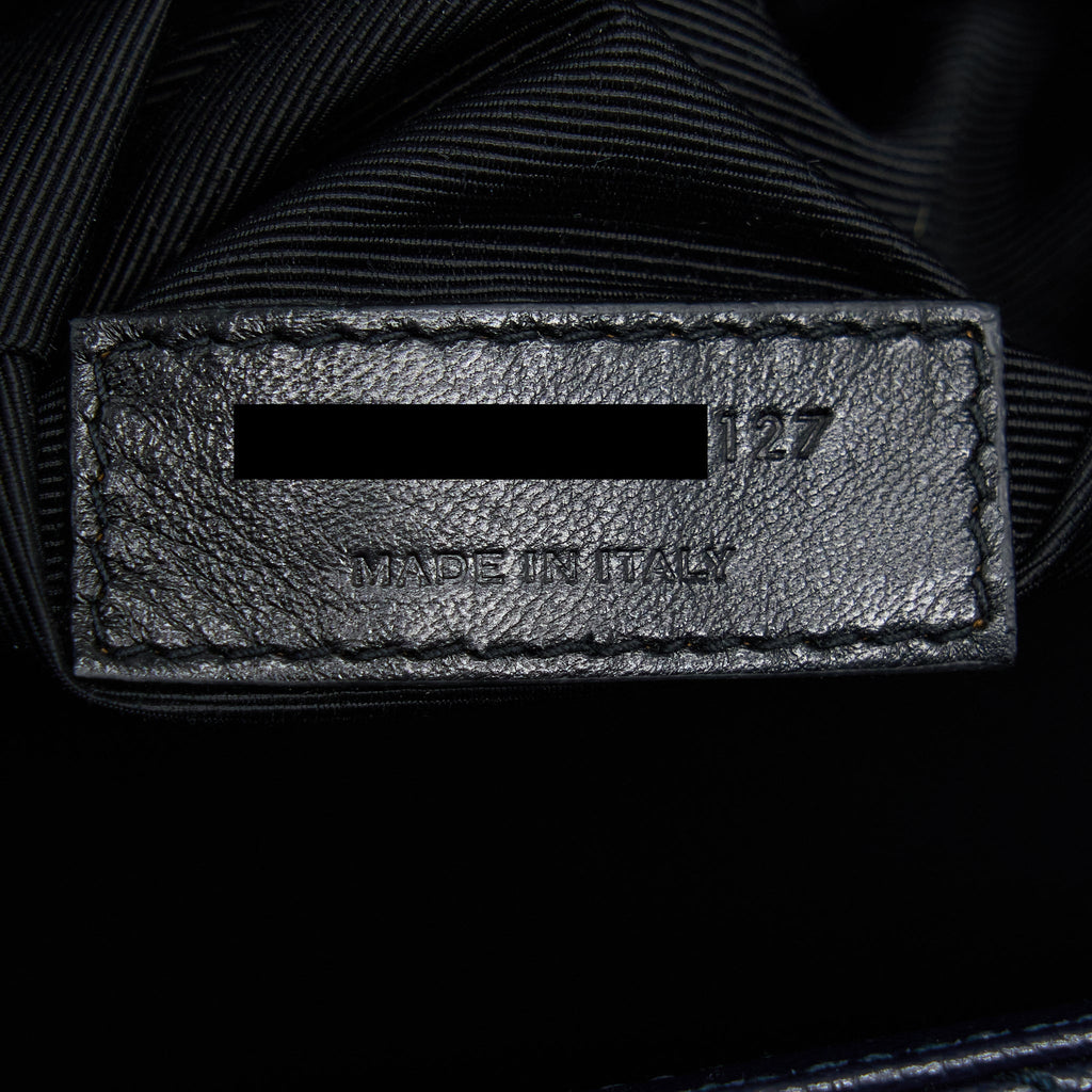 SAINT LAURENT ENVELOP SHOULDER BAG CALFSKIN NAVY SHW