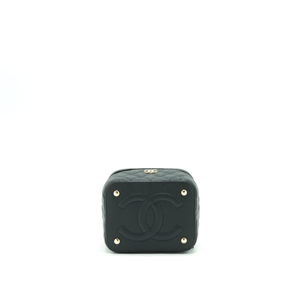 CHANEL 22S TOP HANDLE VANITY CAVIAR BLACK LGHW (MICROCHIP)