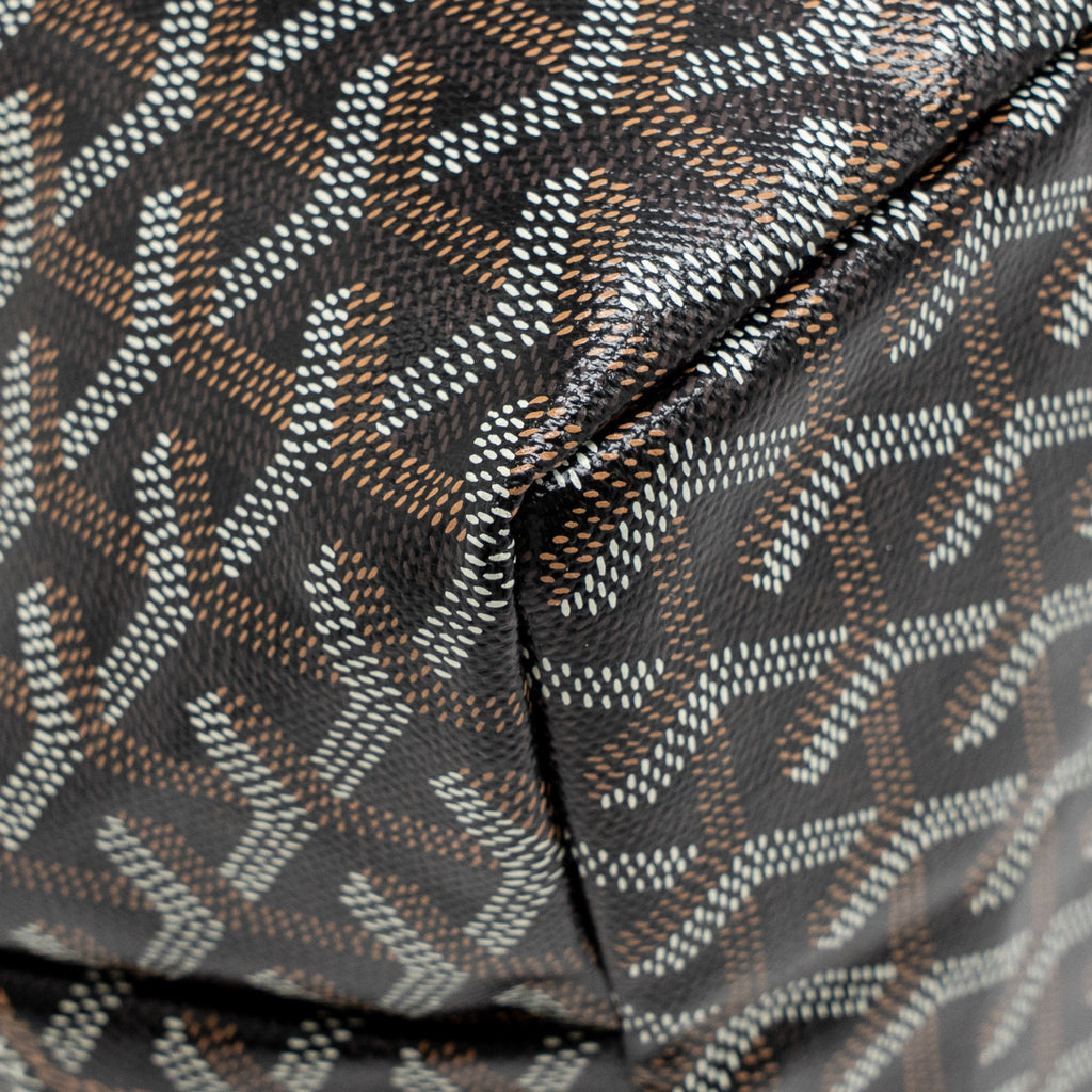 GOYARD SAINT LOUIS PM TOTE BAG GOYARDINE CANVAS/CALFSKIN BLACK