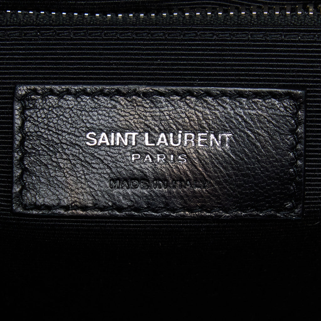 SAINT LAURENT ENVELOP SHOULDER BAG CALFSKIN NAVY SHW