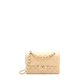 CHANEL SMALL CLASSIC DOUBLE FLAP BAG CAVIAR BEIGE GHW (MICROCHIP)