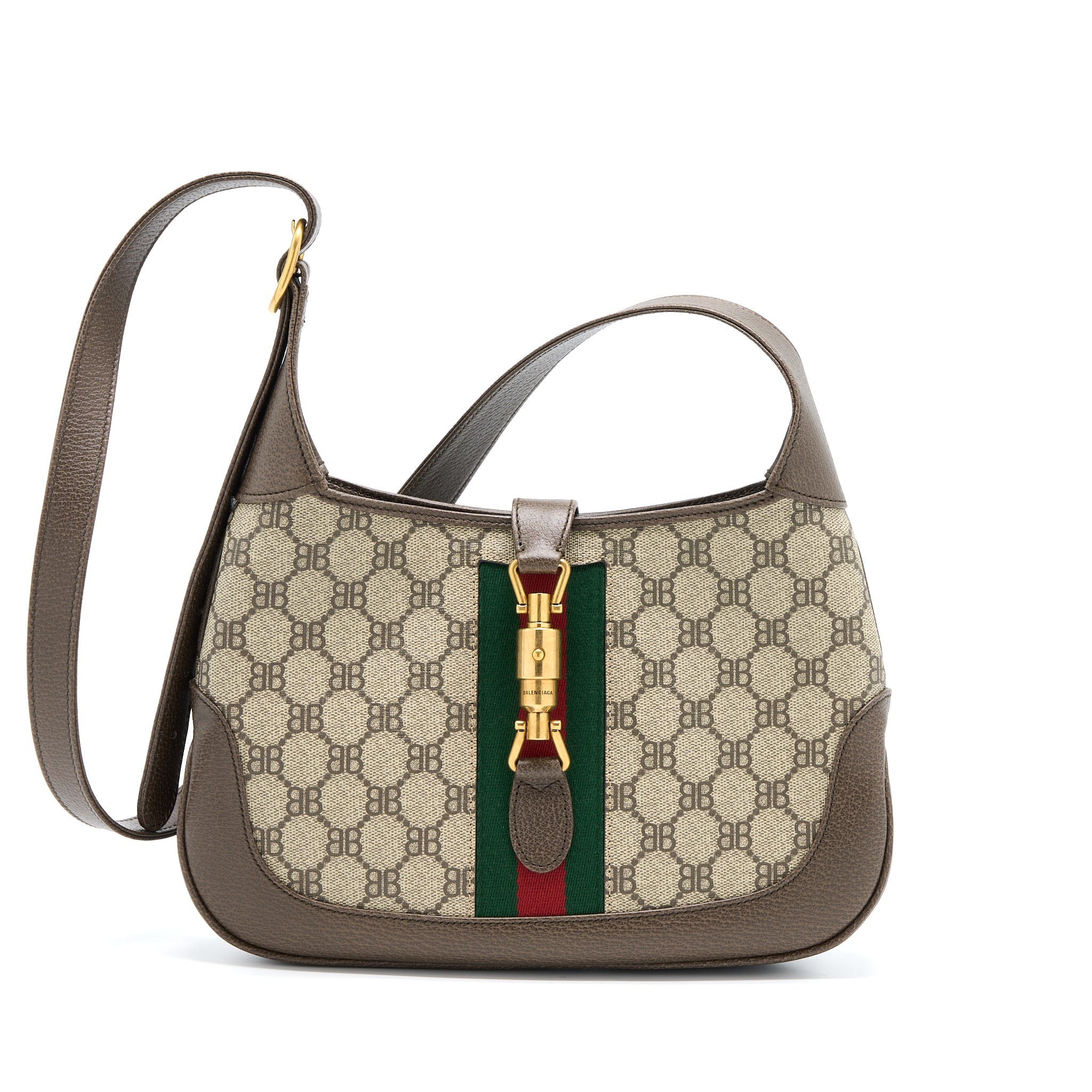 GUCCI/BALENCIAGA JACKIE BAG SUPREME CANVAS AND LEATHER GHW